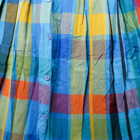 Vintage 80s Razzle Me Plaid Button Front Schoolgirl Skirt - Picture 2 of 4